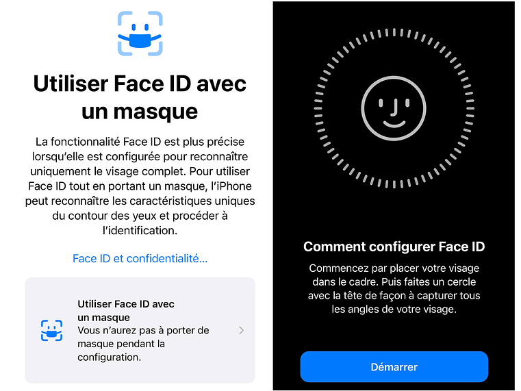 FaceID avec un masque sur iOS 15.4