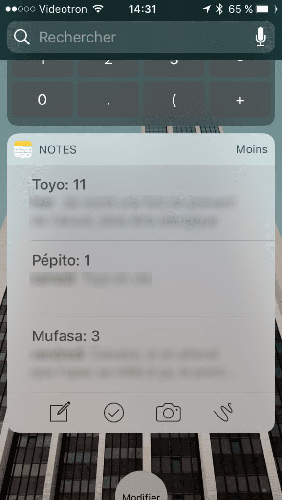 Notes Widgets iOS 10