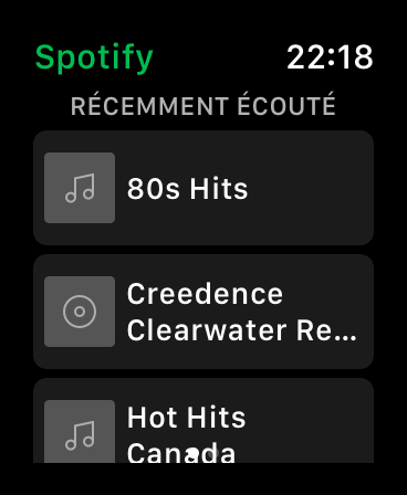 Spotify Playlists Apple Watch