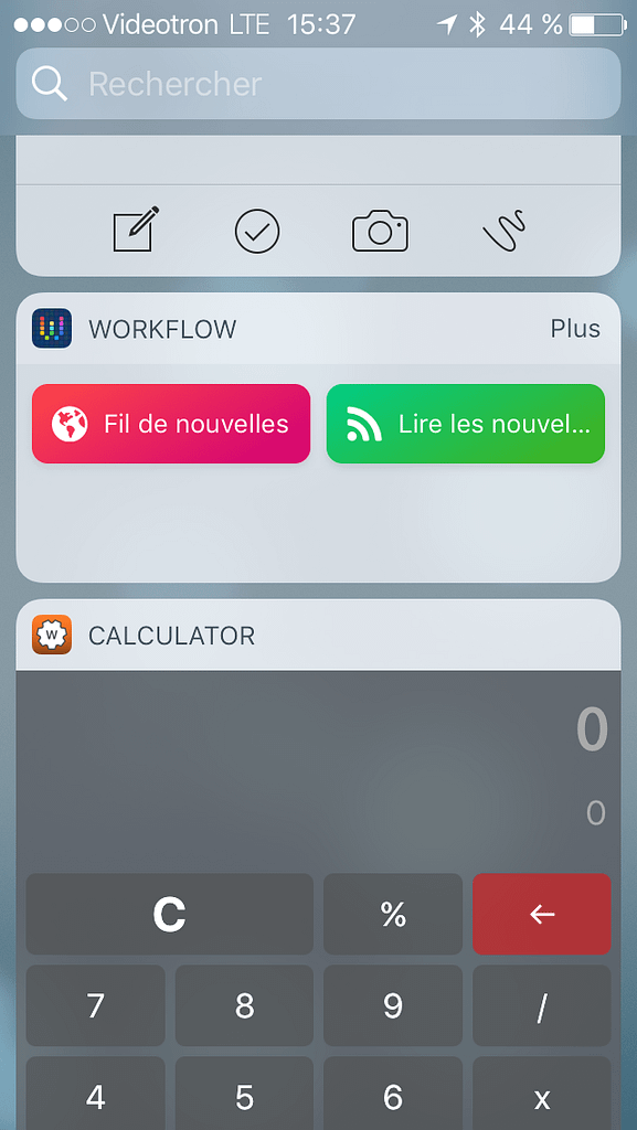 Widget iOS 10 Workflow